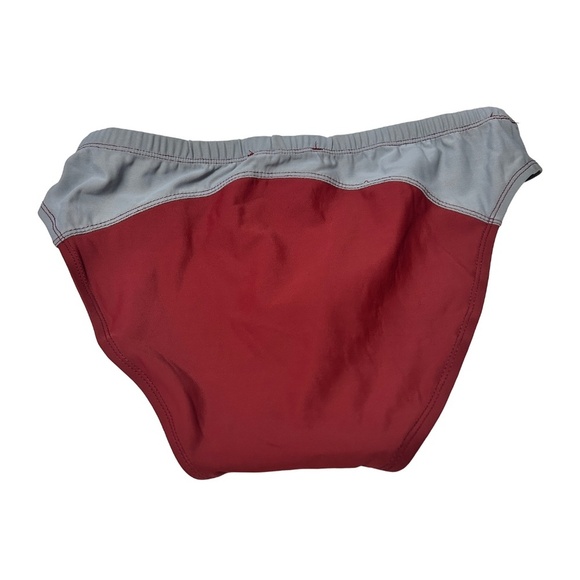 Verge Sport Swimsuit trunks brief mid rise Vintage 70s Colour block Made in USA - Picture 4 of 10